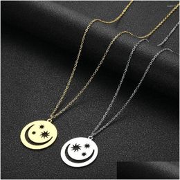 Pendant Necklaces Cxwind Stainless Steel Moon And Star Charm Sun Necklace Jewellery Wholesale Drop Delivery Pendants Otnwb