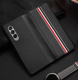 Carbon Fiber PU Leather Folding Full Coverage Mobile Phone Cover Cases For Samsung Galaxy Z Fold 39212672