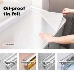 Window Stickers Kitchen Oil-proof Waterproof Backsplash Silver Self Adhesive Protective Aluminium Foil Stove Cabinet Wallpaper Sticker