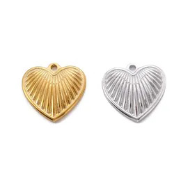 Charms 3pcs/Lot Stainless Steel Hearts Shape Pendants Sweet 3D For Earrings Necklace Bracelet Accessories DIY Jewelry Making