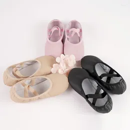 Dance Shoes PU Ballet For Toddler Girls Children Shoe Leather Flats Kids Soft Sole Gymnastics Dancing Slippers