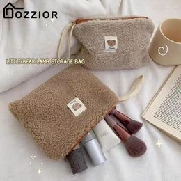 Storage Bags Plush Cosmetic Bag Cute Fluffy Makeup Organiser Pouch Kawaii Pencil Case For Travel Coin Purse Household Accessory