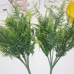 Decorative Flowers Window Box Artificial Plants Table Decors 7 Stems Plastic Green Asparagus Greenery Foliage Bush Grass Leaf In/outdoor