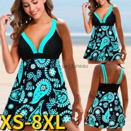 Women's Swimwear 2022 Summer Dp V-neck Women Retro Pattern Print Beachwear Swimsuit Female Backless Sling Bathing Suit Female Two Piece Tankini T240328