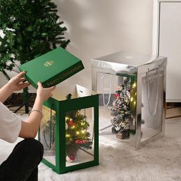 Gift Wrap 1pcs Simulated Christmas Tree Packaging Transparent Box Festival Bouquet Carrying Case
