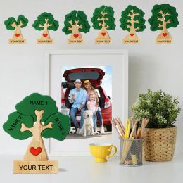 Miniatures Personalised Wooden Family Tree Puzzle Desktop Decorations 2023 Name Puzzle Customised Birthday Christmas Gifts for Family