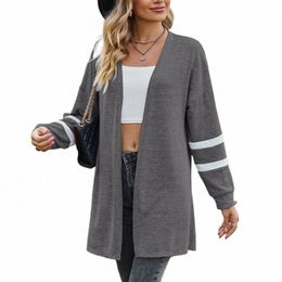 women's Sweater Autumn Woman Clothing Knit Cardigan for Women Knitwears Pink Grey Lg Sleeve Top Open Stitch Female Clothes Y8ER#