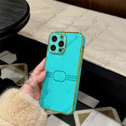 Luxurys Designers Leather Phone Cases For iphone 15 Pro Max 14 13 12 mini 11 XS XR X 8 7 Plus 15Plus Fashion Print GG Designs Luxury L Flower Mobile Shell Back Cover blue red