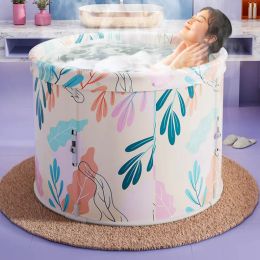 Bathtubs Portable Villa Round Bathtubs Artefact Adult Home Whole Body Sauna Spa Thickened Bath Bucket Creative Rental Room Foldable Bidet