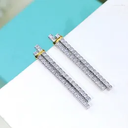Stud Earrings High-end Brand Jewelry 925 Sterling Silver Surround Cross Ladies Fashion Trend Temperament Luxury Party Gifts