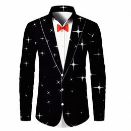 men's suit shirt party fi new design persalized black and white with lapels high quality soft and comfortable material 79N7#