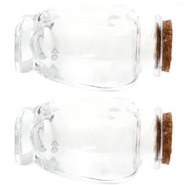 Storage Bottles 2 Pcs Miniature Wishing Bottle Origami Paper Terrarium Glass Containers With Lids