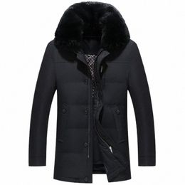 winter Hooded down Jacket Men's Mid-length Live in Decstructable Daddy Clothes Thick Warm White Duck down Jacket I4OQ#