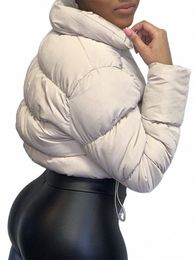sunny Solid Short Puffer Winter Jacket Women Bubble Outerwear Crop Mini Parkas for Women Casual B Coats Outwear Streetwear T2AX#
