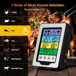 Gauges Dual Probe Digital Kitchen Oven Meat Thermometeer Fahrenheit Celsius Conversion Countdown/Timer LCD Backlight BBQ Thermometer
