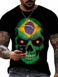 fi 3D T-shirt Men's Skull Hip Hop O-Neck Short Sleeve Shirt Abstract Harajuku Men's T-shirt Large T-shirt Men's Clothing 92PN#