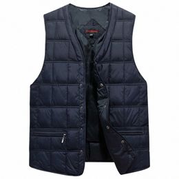 winter Dres Men White Duck Down Causal Vest Ultra Light Male Thick Sleevel Down Jacket Men Warm Vest L-5XL Plus Size R3x3#