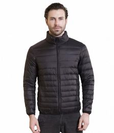 più nuovo Solid Busin Piumino leggero da uomo Maschile Slim Fit Capispalla da uomo Zip Up Giacca corta da uomo Autunno Inverno Abbigliamento uomo h2BA #