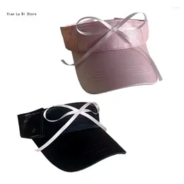 Berets Girl Modern Balletcore Empty Top Baseball Hat For Girls Versatile Bow Nacreous XXFD