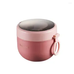 Dinnerware Stainless Steel Lunch Box Peace Of Mind Material Wholesale Kitchen Set Bento Double-layer Lock Temperature Soup Cup 600ml