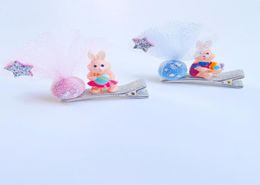 20pcs Fashion Cute Glitter Star PomPom Rabbit Hairpins Bunny Barrettes Princess Easter Headwear Boutique Hair Accessories for Girl6793869