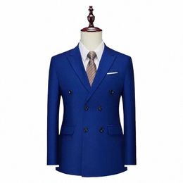 fi New Men's Casual Boutique Busin Cor Sólida Double Breasted Terno Jaqueta Blazers Casaco Masculino Banquet Party Slim Dr o0mK #