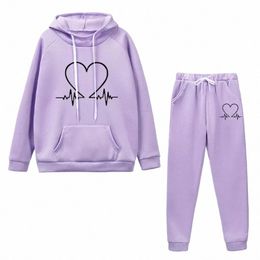 new Womens Tracksuit Autumn Winter Hooded Sweatshirt Suit High Quality Casual Jogging Outfits Clothing Pullover Fleece Pant Sets b9JO#