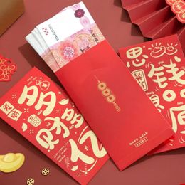 Gift Wrap 6Pcs/set Cute Dragon Year Red Envelope Thickened Cartooon Lucky Pocket White Card Pluggable Pack Chinese