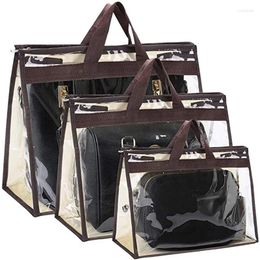 Storage Bags 1pc Breathable Moisture-proof Bag Dust-proof Transparent PVC Hanging Handbag Dust Cover