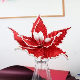 Decorative Flowers Man-made Velvet Christmas Handmade Fake Plants Decor Valentine's Day Restaurant Flower Arrangement Decoration