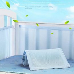 Bed Skirt Crib Four-sided Surround Breathable Mesh Sandwich Four Seasons Can Be Thickened Anti-fall Easy To Disassemble And Wash