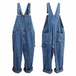 loose Overalls Bib Men Jeans Huge Straight Denim Jumpsuits Wide Leg Cargo Pants Hip Hop Trousers Plus Large Size 28 - 50 n1cz#