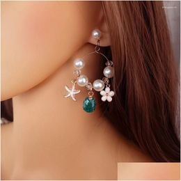 Dangle Chandelier Earrings Cute Ethnic Enamel Shell Flower Starfish Pendants Big Circle Drop For Women Party Fashion Jewelry Delivery Ot8Rx