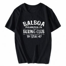 rocky Balboa Boxing Club Philadelphia PA T-shirt Men Summer Cott Short Sleeve Tops Tee Shirt Tshirt Casual T shirts R5QZ#