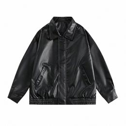 2023 Mens Fi Leather Jacket Slim Fit Stand Collar PU Jacket Male Anti-wind Motorcycle Lapel Diagal Zipper Jackets Men 960Q#