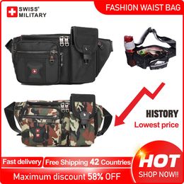 SWISS MILITARY Fanny Pack Multi Pocket Waterproof Practical Tool Outdoor Camping Climbing Bag Hip Waist Packs