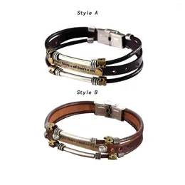Charm Bracelets Gifts For Men Leather Bracelet Anniversary Gift Brown Fathers Day Jewelry Boyfriend Husband Dad Brother Son