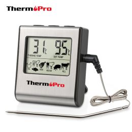 Grills ThermoPro TP16 Digital Thermometer For Oven Smoker Candy Liquid Kitchen Cooking Grilling Meat BBQ Thermometer and Timer