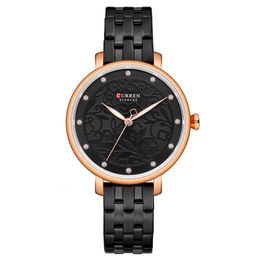 CURREN/CARREN 9046 Waterproof Thin Round Alloy Leisure Women's Quartz Student Watch