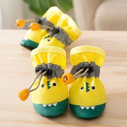 Dog Apparel 4Pc/Set Pet Rain Shoes Anti Slip Waterproof Cat Shoe Rubber Boots Crocodile Shape For Outdoor Footwear Socks