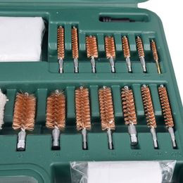 Outdoor gun barrel brush and firearm cleaning set, copper brush, steel wire brush, cotton brush combination set