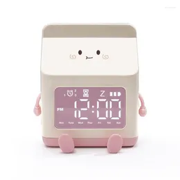 Table Clocks Milk Carton Alarm Clock Week Display Three Sets Of Alarms Digital Lazy Man Snoozes 10mm Cute Electronic