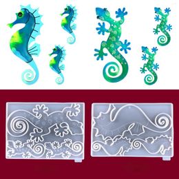 Baking Moulds Diy Crystal Glue Mould Gecko Wall Hanging Seahorse Decorative Silicone Resin Moulds For Jewellery Craft Supplies