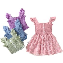 Childrens Sleeveless Slip Dress Cute Party Dresses Baby Girl Toddler Girls Kids Fashion Summer 1-6 Years 240319