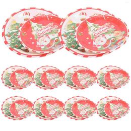 Disposable Dinnerware Christmas Plate Tablecloth Decorative Paper Dishes Supplies Cup Tableware Party Banquet