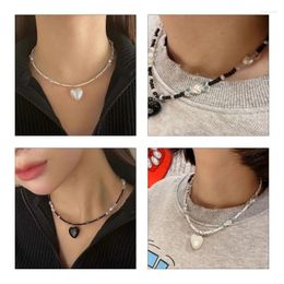 Chains Egirl Jewellery Cool Colourful Beads Pendant Necklace DIY Fashion Heart Charm Choker Y2K Bracelet For Women Punk Drop