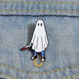 Halloween Ghost Enamel Pins Custom Trick Or Treat Brooches Lapel Badges Gothic Funny Jewellery Gift for Kids Friends