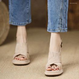 Dress Shoes Summer The Fashion Simple Temperament High Heel Woman Sandals Banquet Sexy Beige Black Thick Female Size 34-40