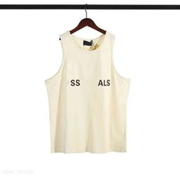 Essentialsweatshirts Men Sleeveless T Shirt Designer Vest Mens Womens Fashion American Letter Print Graphic Vest Casual Loose Oversized Cotton Undershirt 100