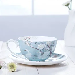 Cups Saucers British Style Coffee Cup Set Bone China Luxury Gift Creativity Tea And Saucer Beautiful Ceramic 250ml